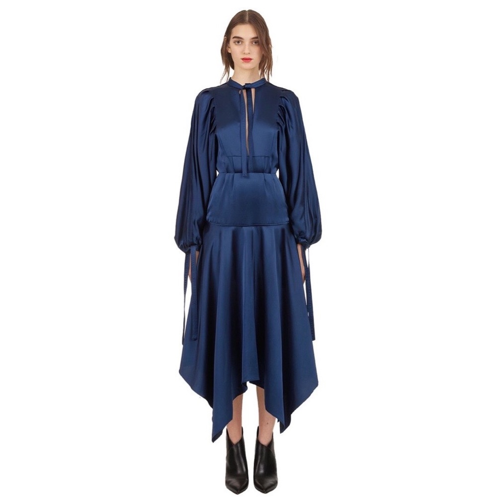 NWT!!!!! Self Portrait Navy Satin Dress
